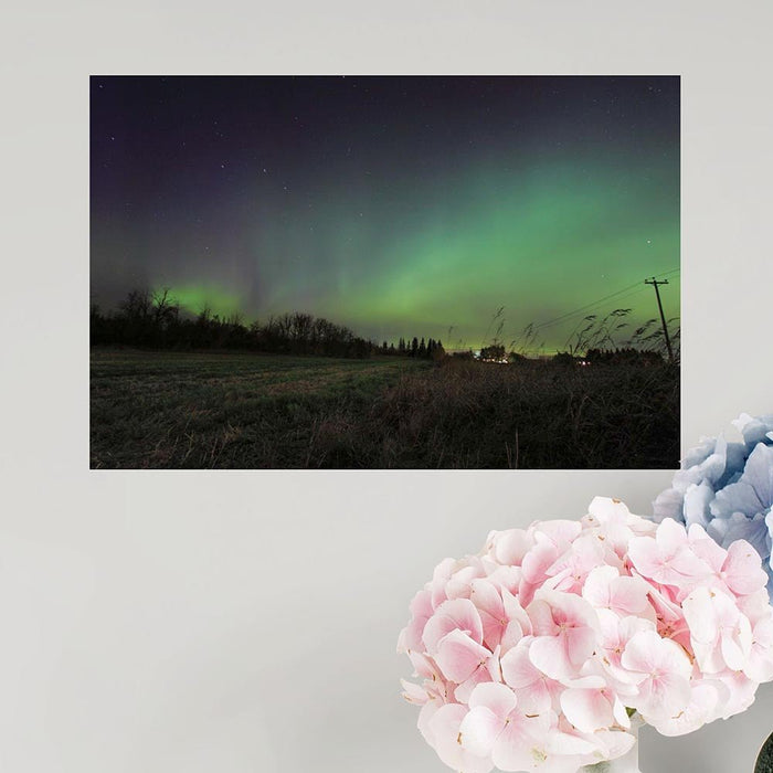 16x24 inch Northern Lights Decal Installed on Wall