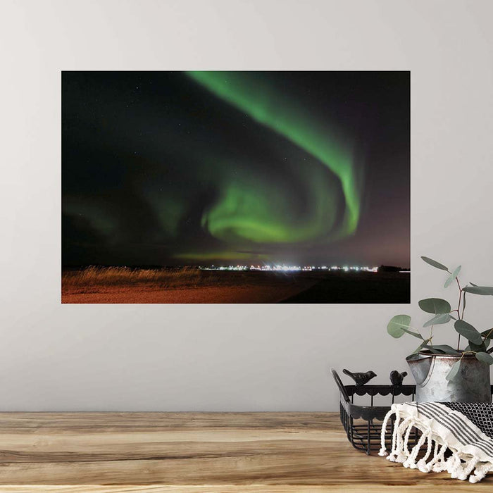 16x24 inch St. Alberta Aurora Spiral Poster Displayed on Wall