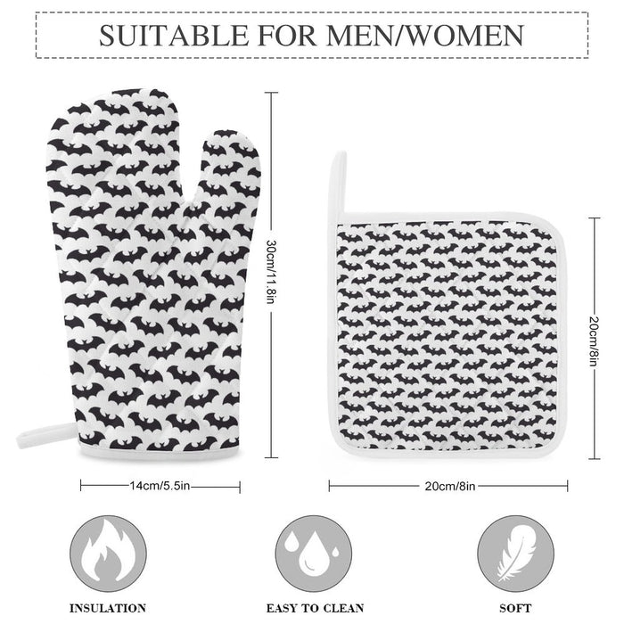 Bold Bat Oven Mitts & Pot Holder Set of 3 - PRE ORDER