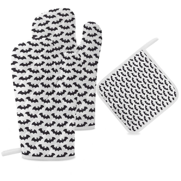 Bold Bat Oven Mitts & Pot Holder Set of 3 - PRE ORDER