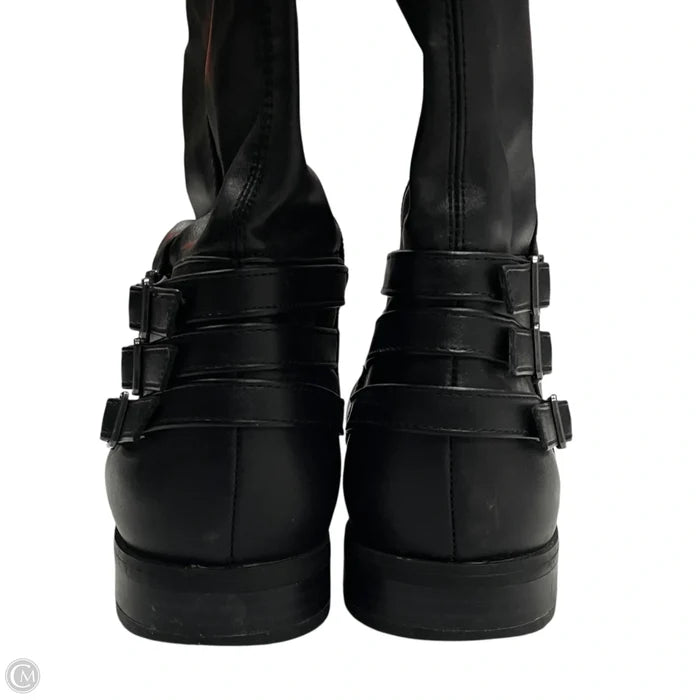 Boots Knee Flats By April In Black, Size: 8.5