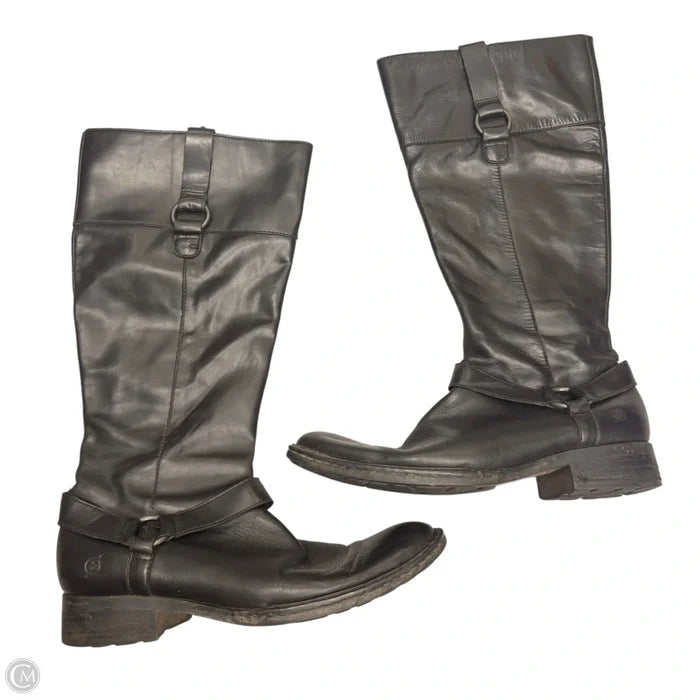 Boots Knee Heels By Born In Black, Size: 8.5
