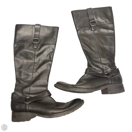 Boots Knee Heels By Born In Black, Size: 8.5