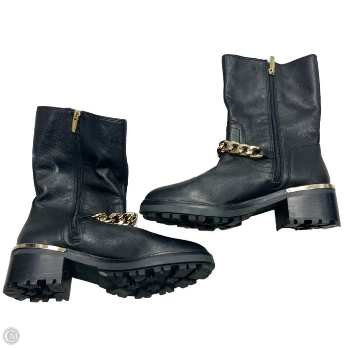 Boots Mid-calf Flats By Vince Camuto In Black & Gold, Size: 8