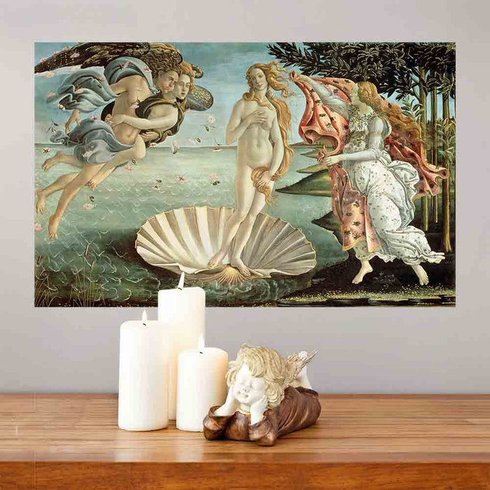 22.5x36 inch The Birth of Venus Decal Installed Above Mantle