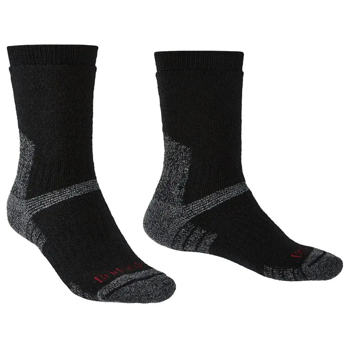 Bridgedale Explorer Merino Heavyweight Boot Sock - John Bull in black with grey cushioning, ideal for rugged outdoor wear and hiking boots. Black from  John Bull Clothing