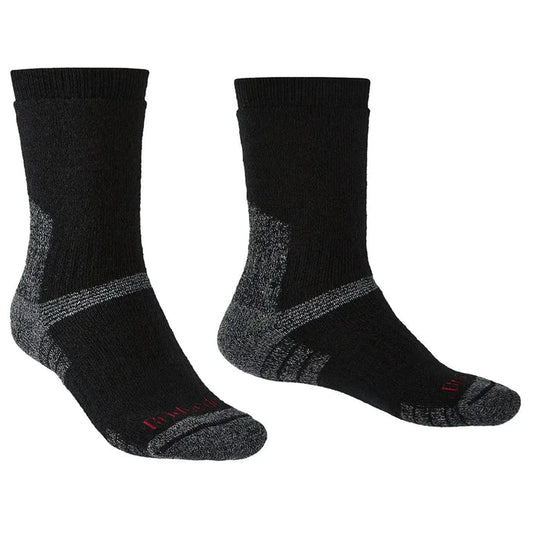 Bridgedale Explorer Merino Heavyweight Boot Sock - John Bull in black with grey cushioning, ideal for rugged outdoor wear and hiking boots. Black from  John Bull Clothing