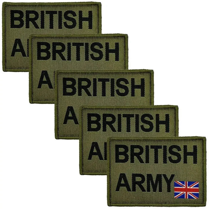 Pack of five British Army Patch Hook & Loop Backing patches with MoD approved colors, perfect for tactical military apparel. 5 Pack from  John Bull Clothing