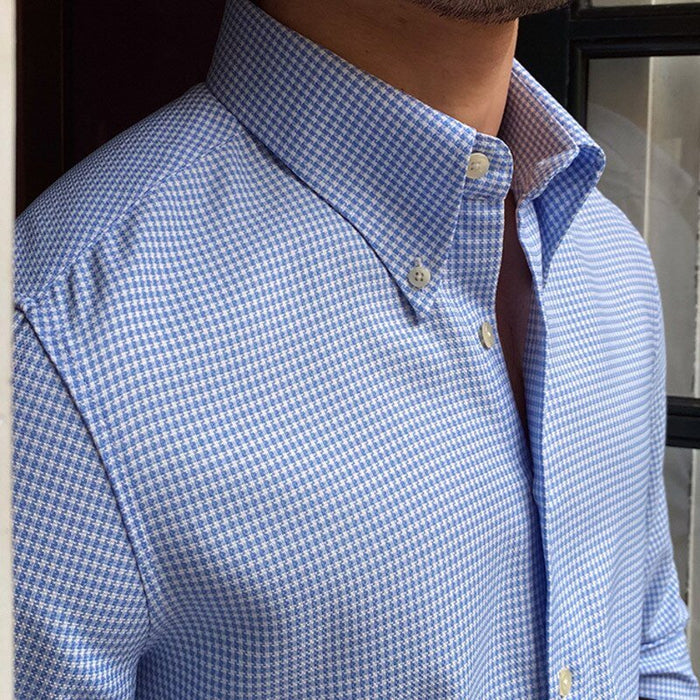 British Blue Plaid Shirt - AntoniosClothing - Blue
