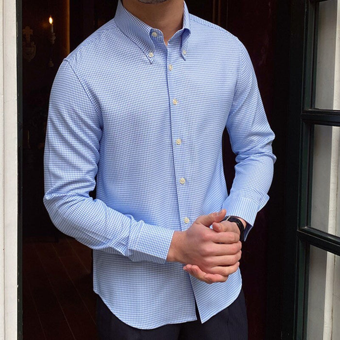 British Blue Plaid Shirt - AntoniosClothing - Blue