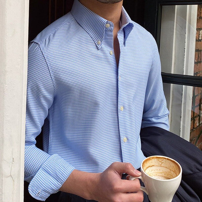 British Blue Plaid Shirt - AntoniosClothing - Blue