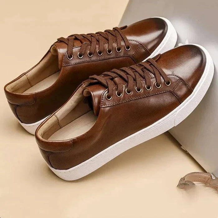 British genuine leather shoes - AntoniosClothing - Brown