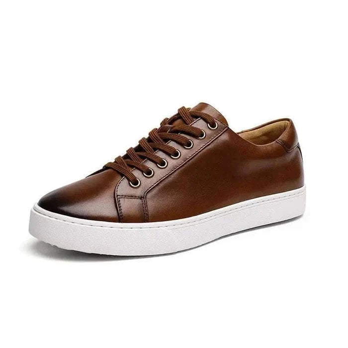 British genuine leather shoes - AntoniosClothing - Brown