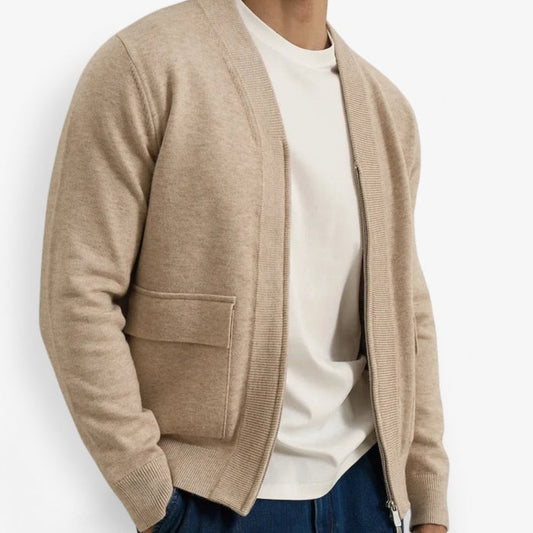 British pullover old money cardigan - AntoniosClothing - Apricot