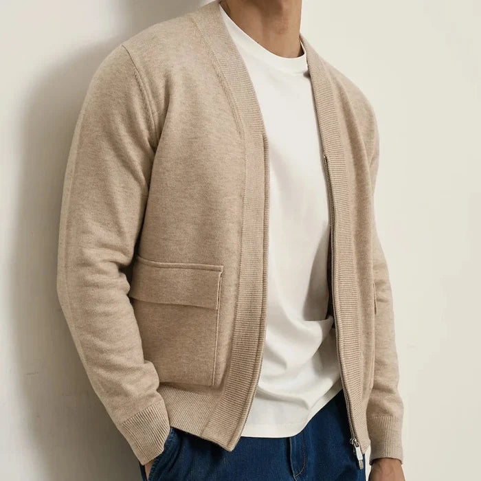 British pullover old money cardigan - AntoniosClothing - Apricot