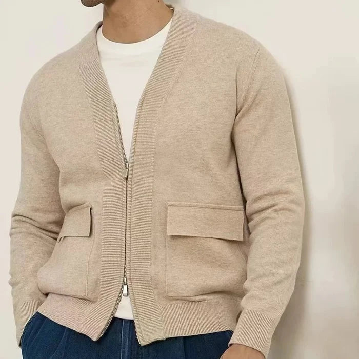 British pullover old money cardigan - AntoniosClothing - Apricot