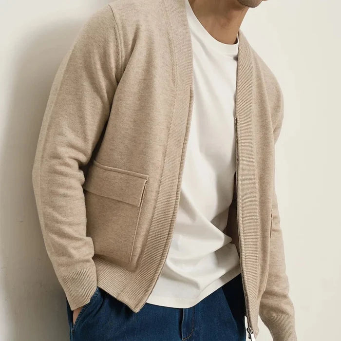 British pullover old money cardigan - AntoniosClothing - Apricot