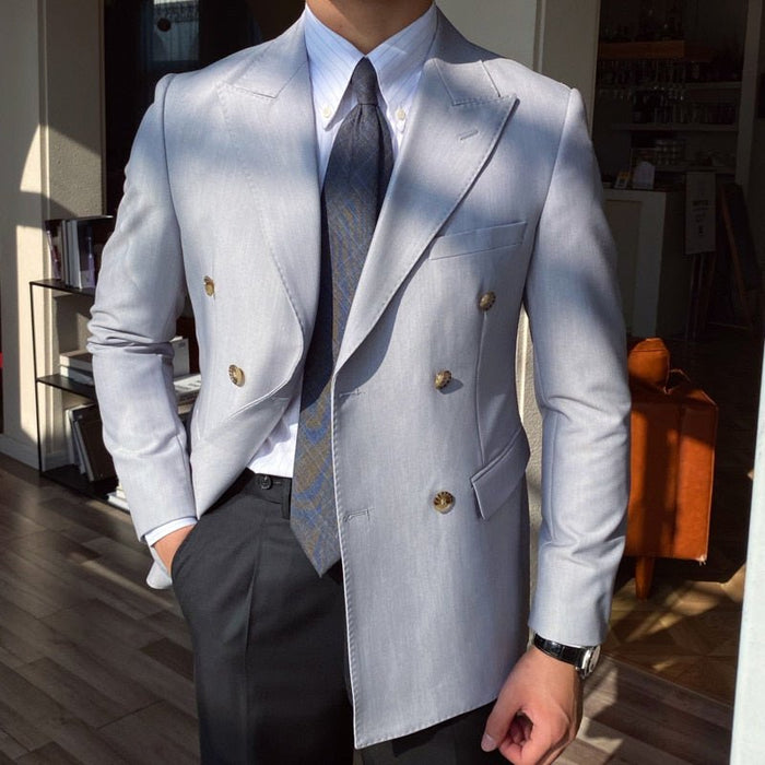 British Slim Fit Blazer - AntoniosClothing - Navy Only Blazer