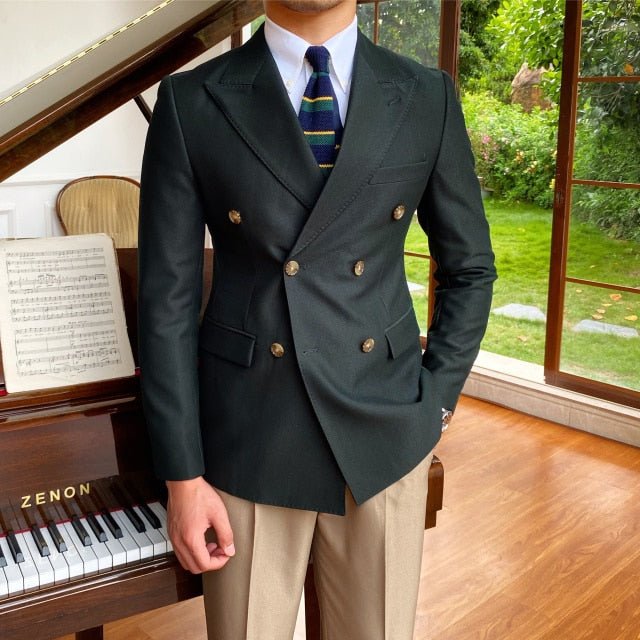 British Slim Fit Blazer - AntoniosClothing - dk Green Only Blazer