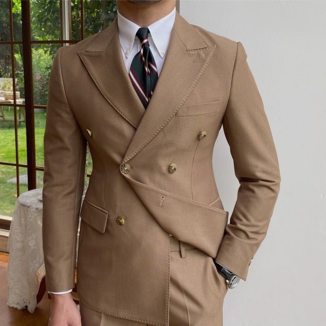 British Slim Fit Blazer - AntoniosClothing - Khaki Only Blazer