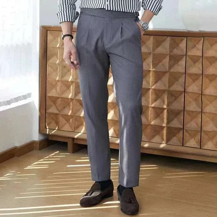 British suit elegant pants - AntoniosClothing - Grey