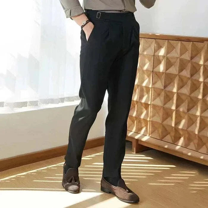 British suit elegant pants - AntoniosClothing - Black