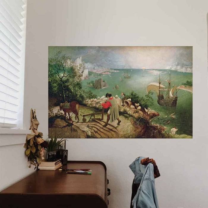 30.5x48 Landscape with the Fall of Icarus Decal Installed by Desk