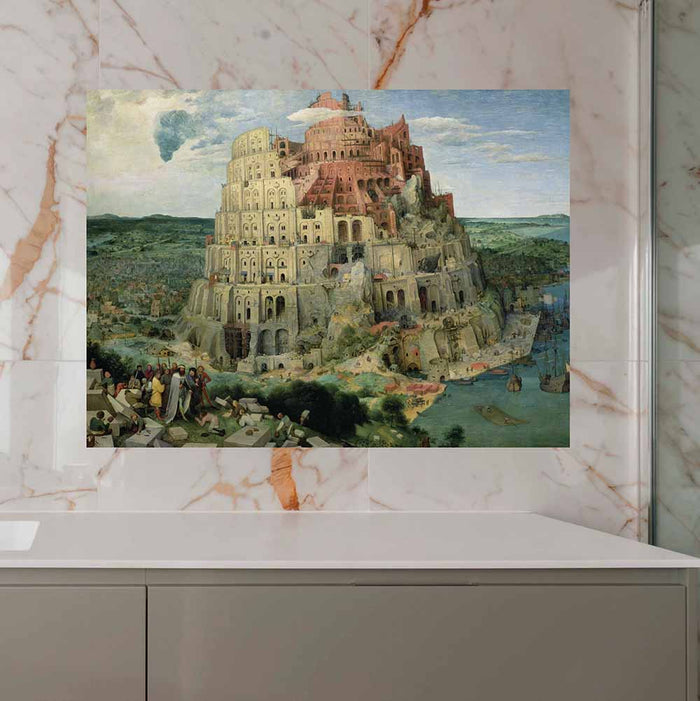26.5x36 Tower of Babel Decal Installed Above Counter