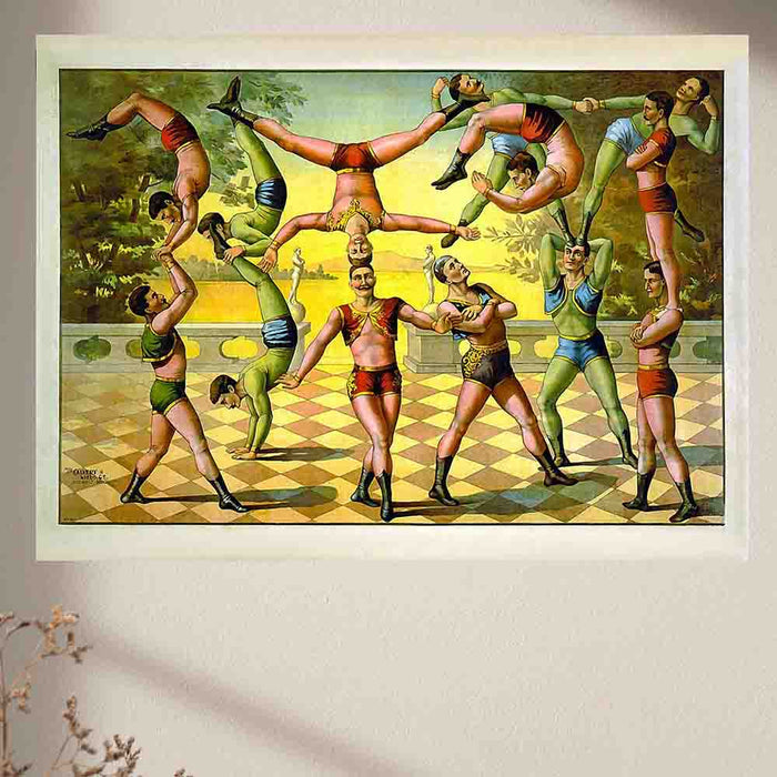 17.5x24 inch Acrobats Wall Decal Installed on Wall