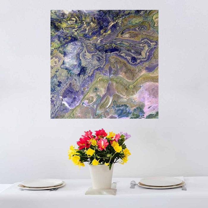 24x24 inch Atlas Satellite Poster Displayed Above Table