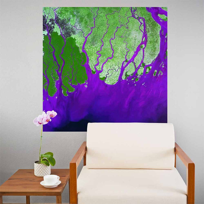 36x36 inch Ganges Satellite Decal Installed Above Chair