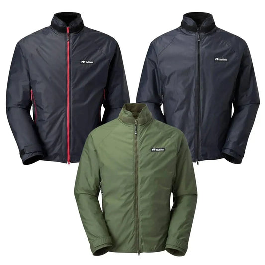 Buy Buffalo Mens Pertex Belay Jacket - John Bull Clothing in black and olive color options, ideal for cold weather outdoor activities and climbing.  from  John Bull Clothing