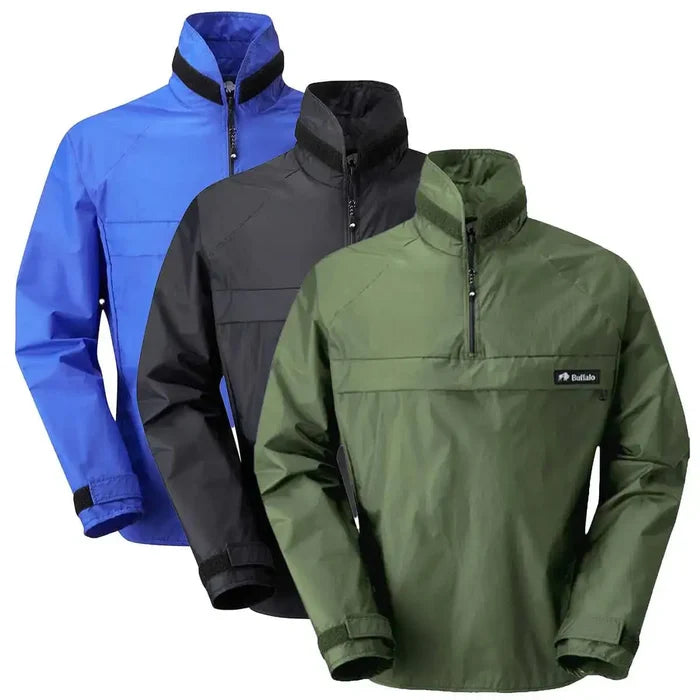 Buffalo Mens Windshirt Jacket - Lightweight and Versatile in blue, black, and green colors, ideal for outdoor wear and all-weather protection.  from  John Bull Clothing