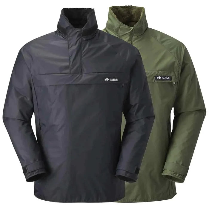 Buffalo Systems Special 6 Shirt in black and olive green, unisex cold weather rain coats from John Bull Clothing, made with Pertex material.  from  John Bull Clothing
