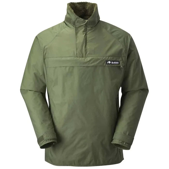 Olive green Buffalo Systems Special 6 Shirt with fleece lining and chest zip pocket, designed for cold and wet outdoor environments. Olive Green from  John Bull Clothing