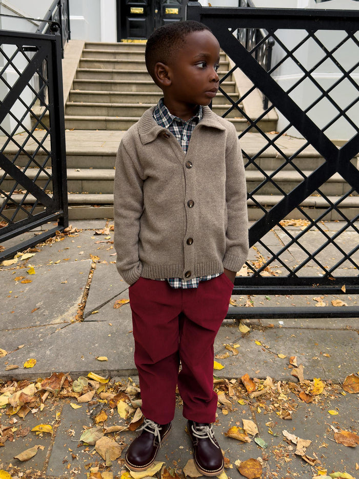 Burgundy Benito Corduroy Boy Trousers
