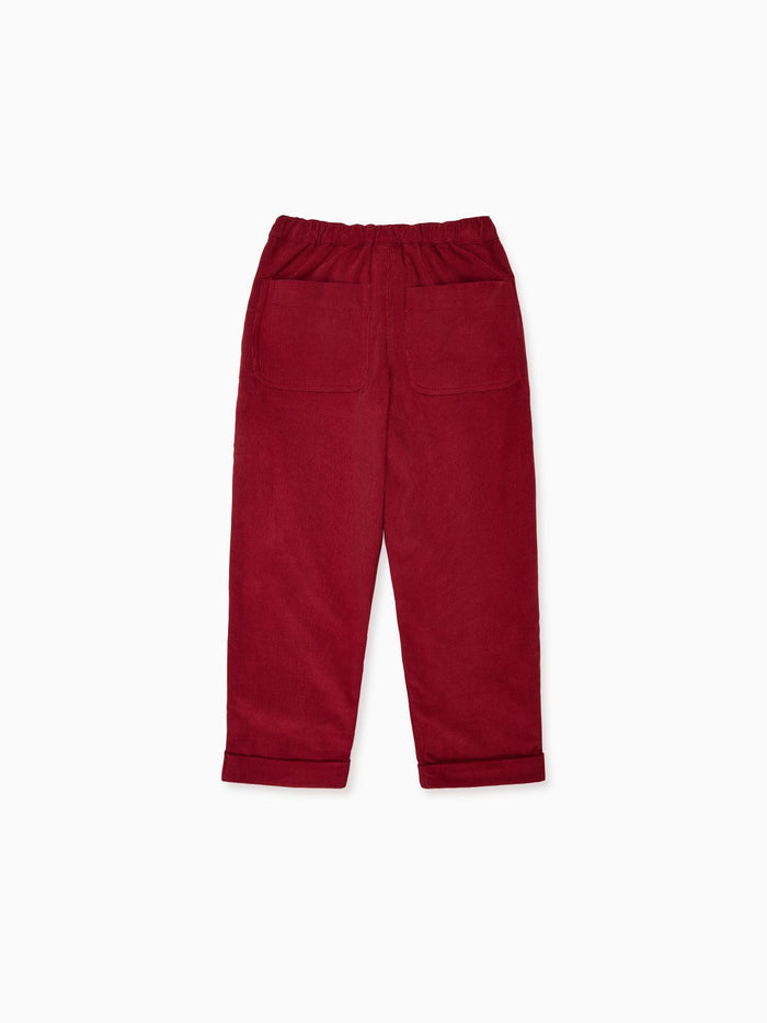 Burgundy Benito Corduroy Boy Trousers