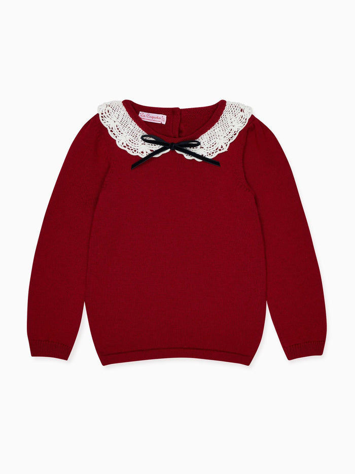 Burgundy Blanca Merino Girl Jumper
