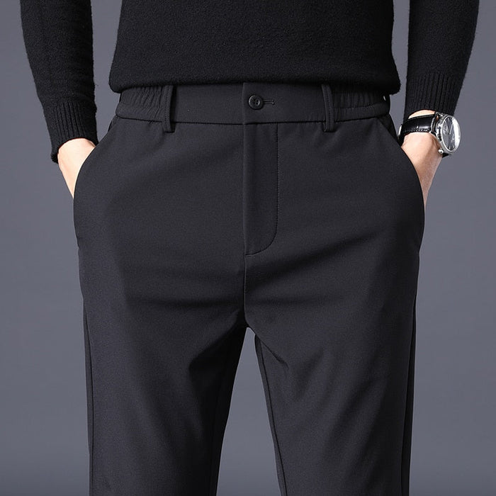 Business Casual Pants Stretch Fit - AntoniosClothing - Black