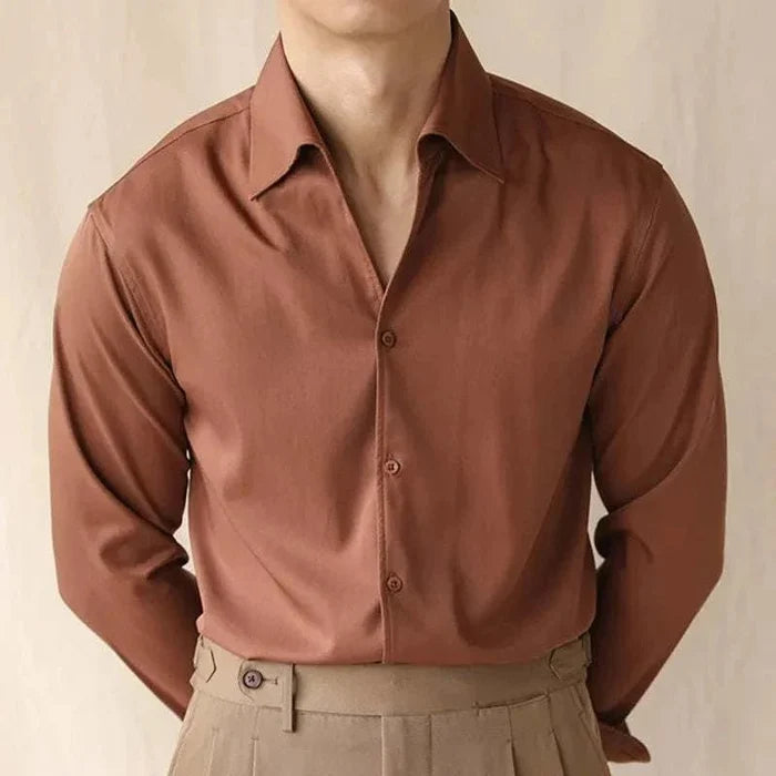 Business casual premium shirt - AntoniosClothing - Brown