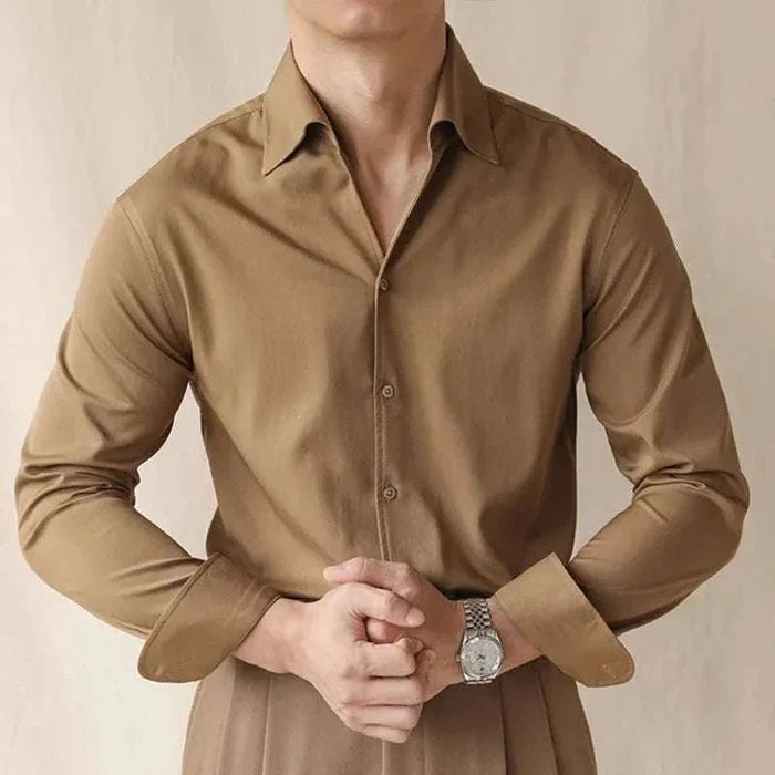 Business casual premium shirt - AntoniosClothing - Khaki