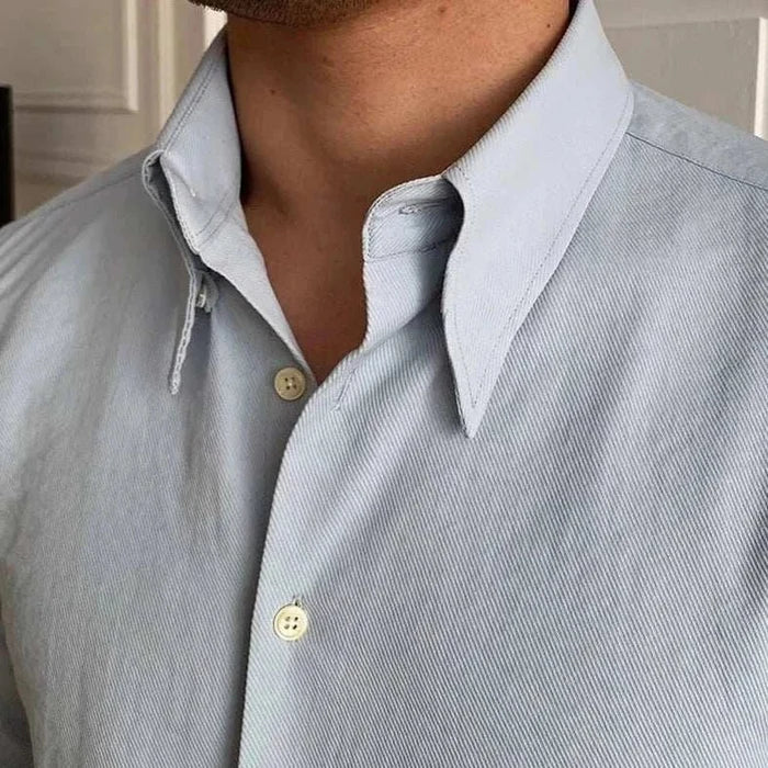 Business collar long sleeve shirt - AntoniosClothing - White