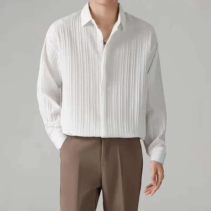 Business loose striped shirt - AntoniosClothing - White