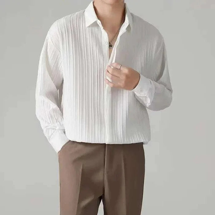 Business loose striped shirt - AntoniosClothing - White