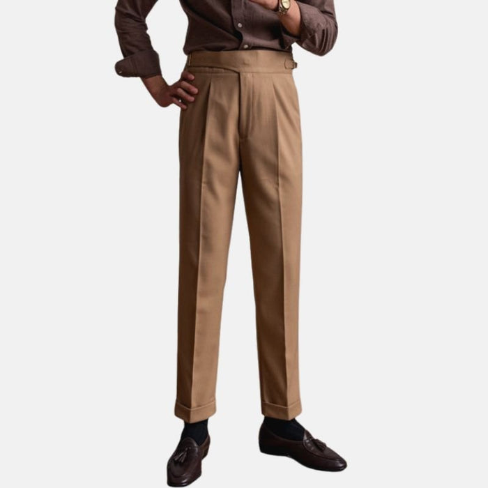 Business Office High-End Trousers - AntoniosClothing - Brown