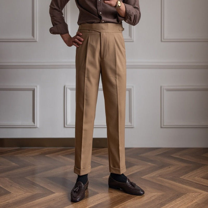 Business Office High-End Trousers - AntoniosClothing - Brown