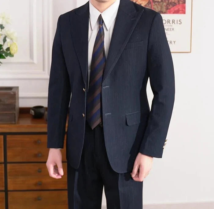 Business office italian suit - AntoniosClothing - Navy blue suit