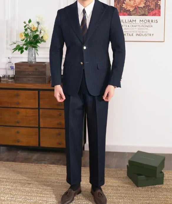 Business office italian suit - AntoniosClothing - Navy blue suit
