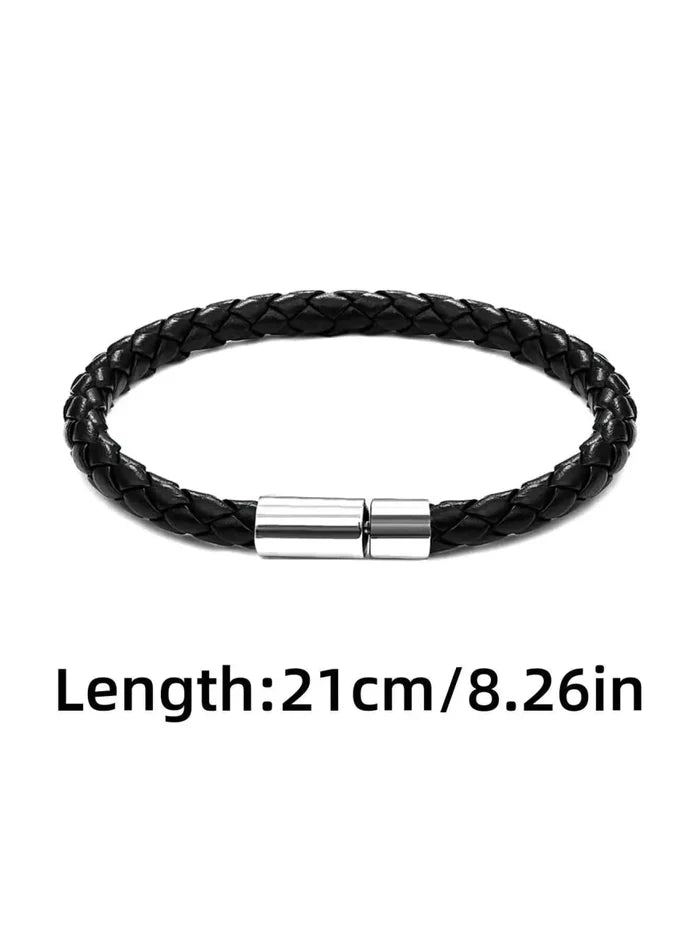 Business PU leather bracelet - AntoniosClothing - Black