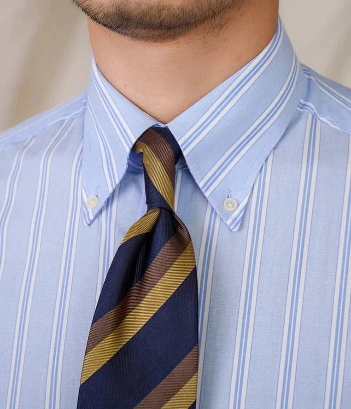 Business stripe all long sleeve shirt - AntoniosClothing - Light blue